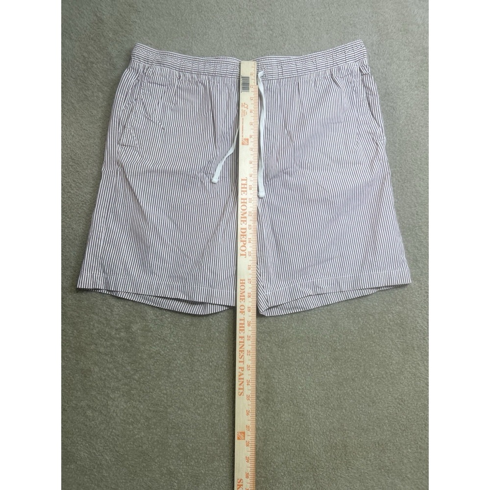 Banana Republic Deck Shorts Mens Large Red Striped Elastic‎ Waist Drawstring